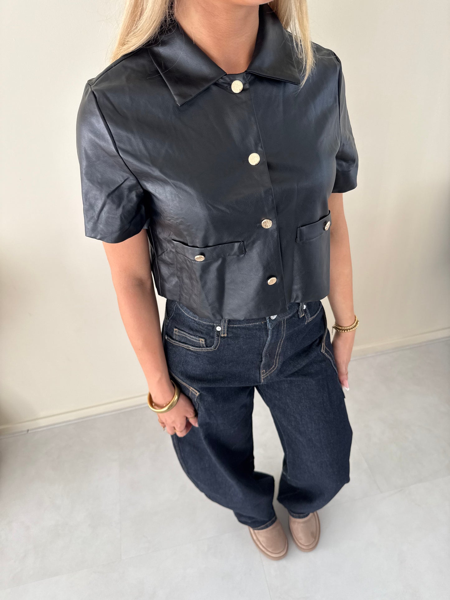PU leather top