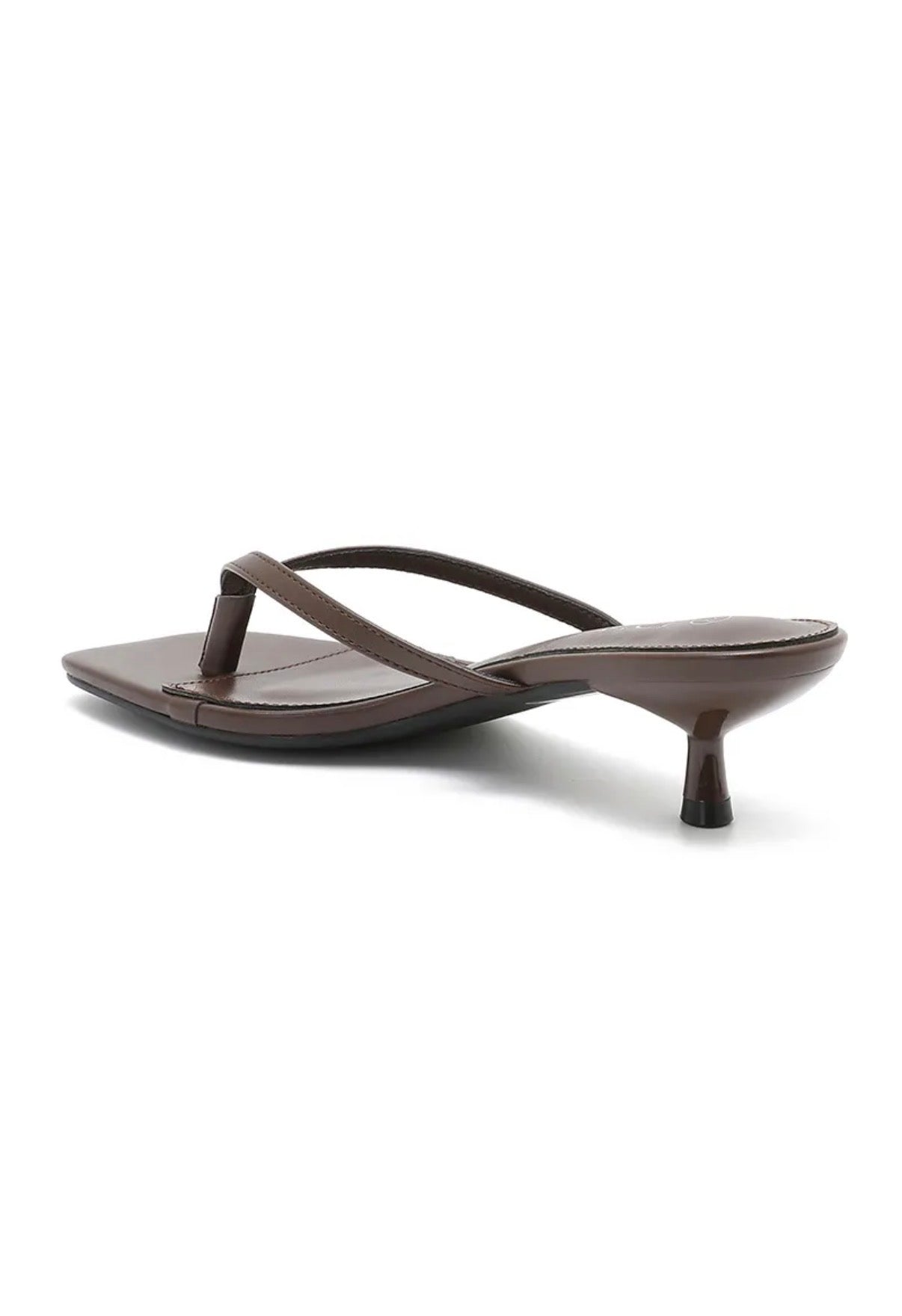Square heeled flip-flops Dark Brown