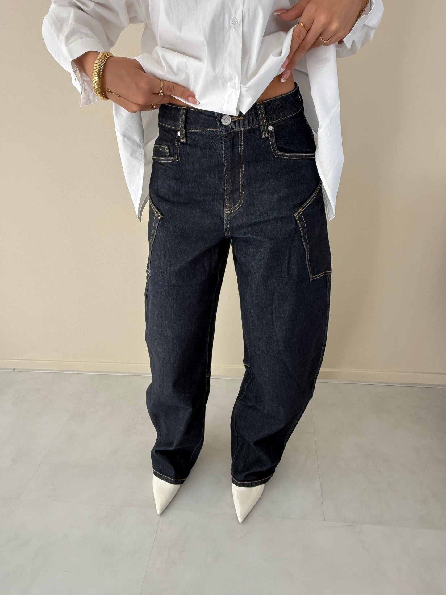 Balloon jeans dark blue