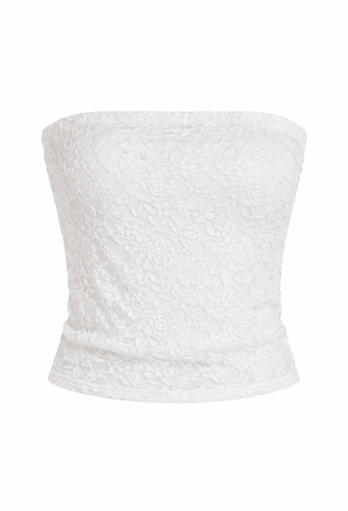Lace tube top white