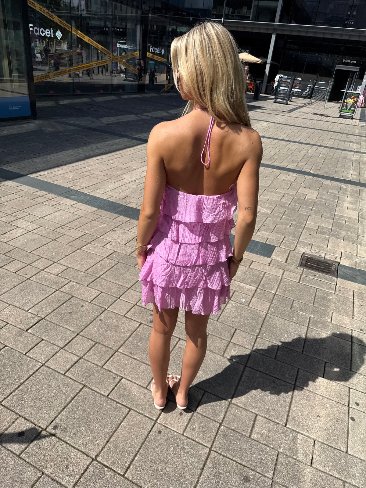 Ruffle dress pink