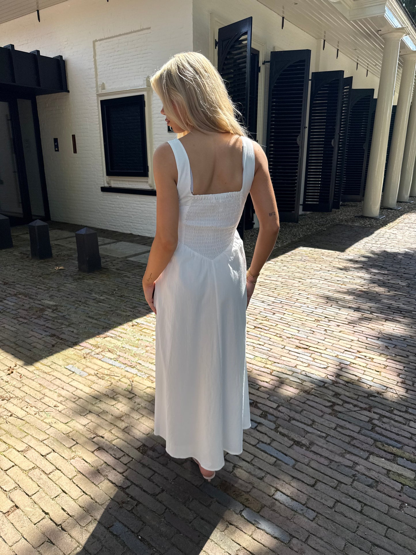 Cotton maxi dress white