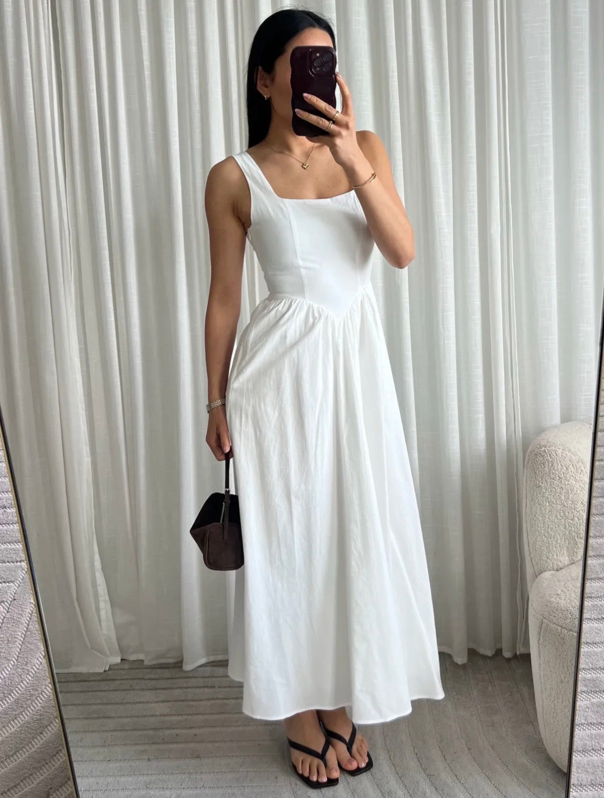 Cotton maxi dress white