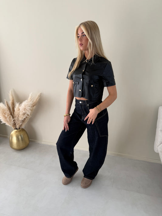 PU leather top
