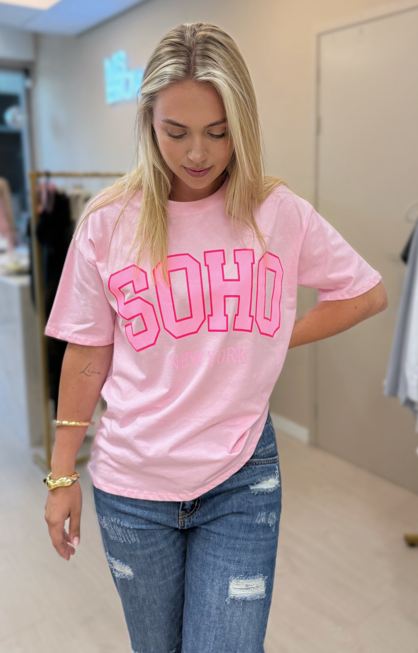 Printed Tee - Pink