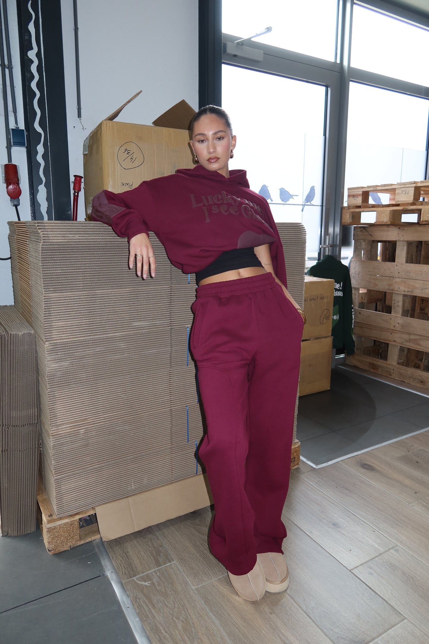 LUCKY ME TRACKSUIT - BURGUNDY