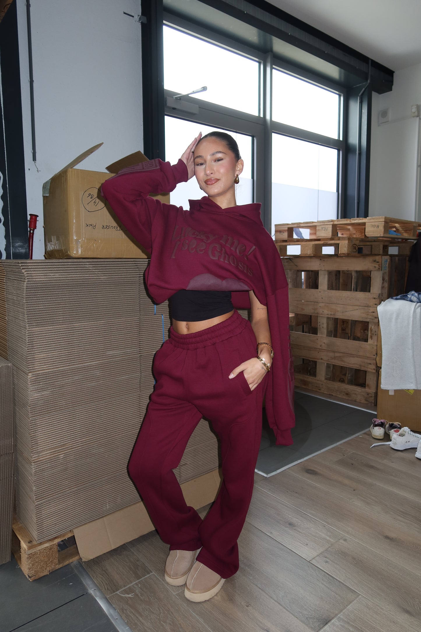 LUCKY ME TRACKSUIT - BURGUNDY