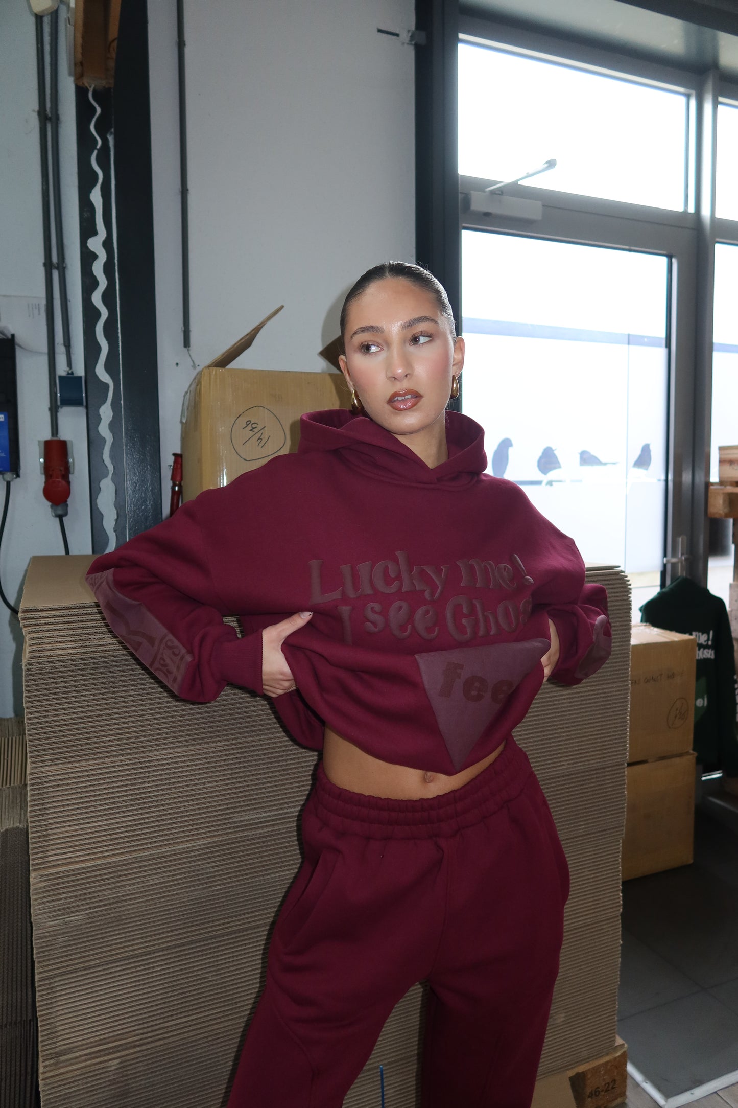 LUCKY ME TRACKSUIT - BURGUNDY