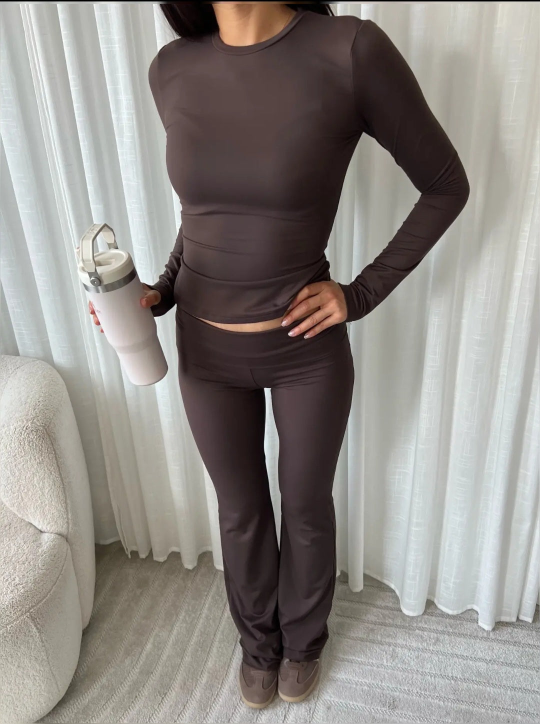 Stretchy soft top brown