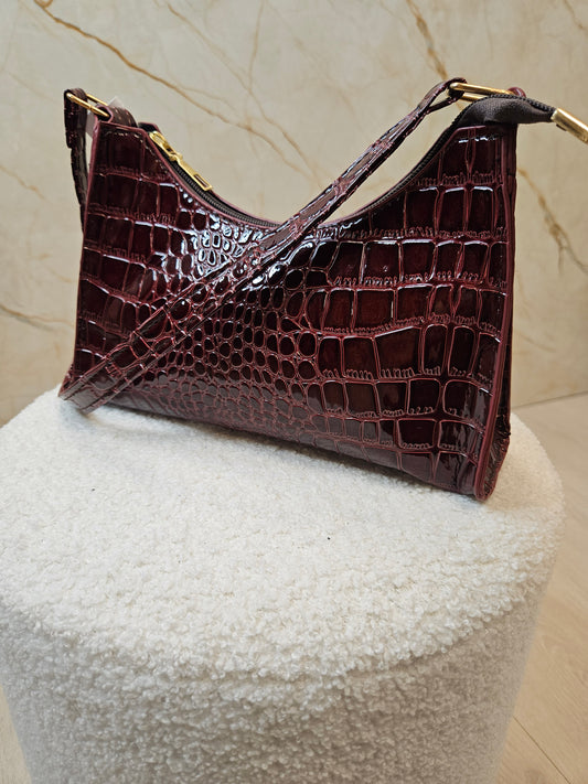 CROCO BAG - BURGUNDY