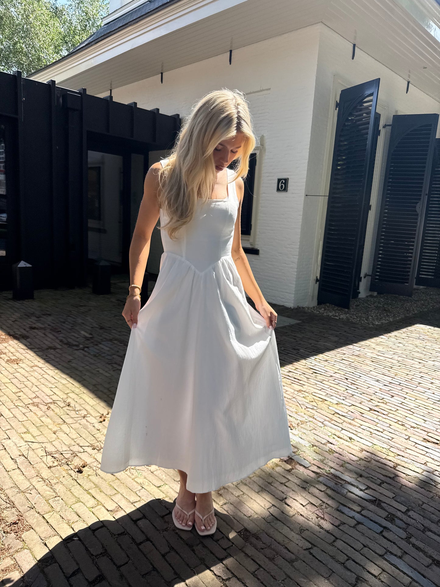 Cotton maxi dress white