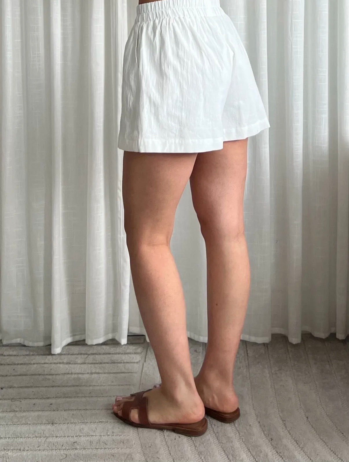 Cotton short White