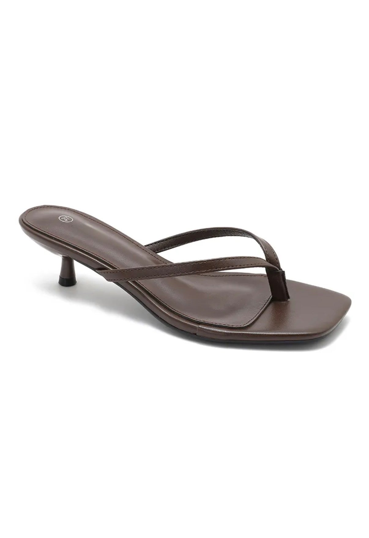 Square heeled flip-flops Dark Brown