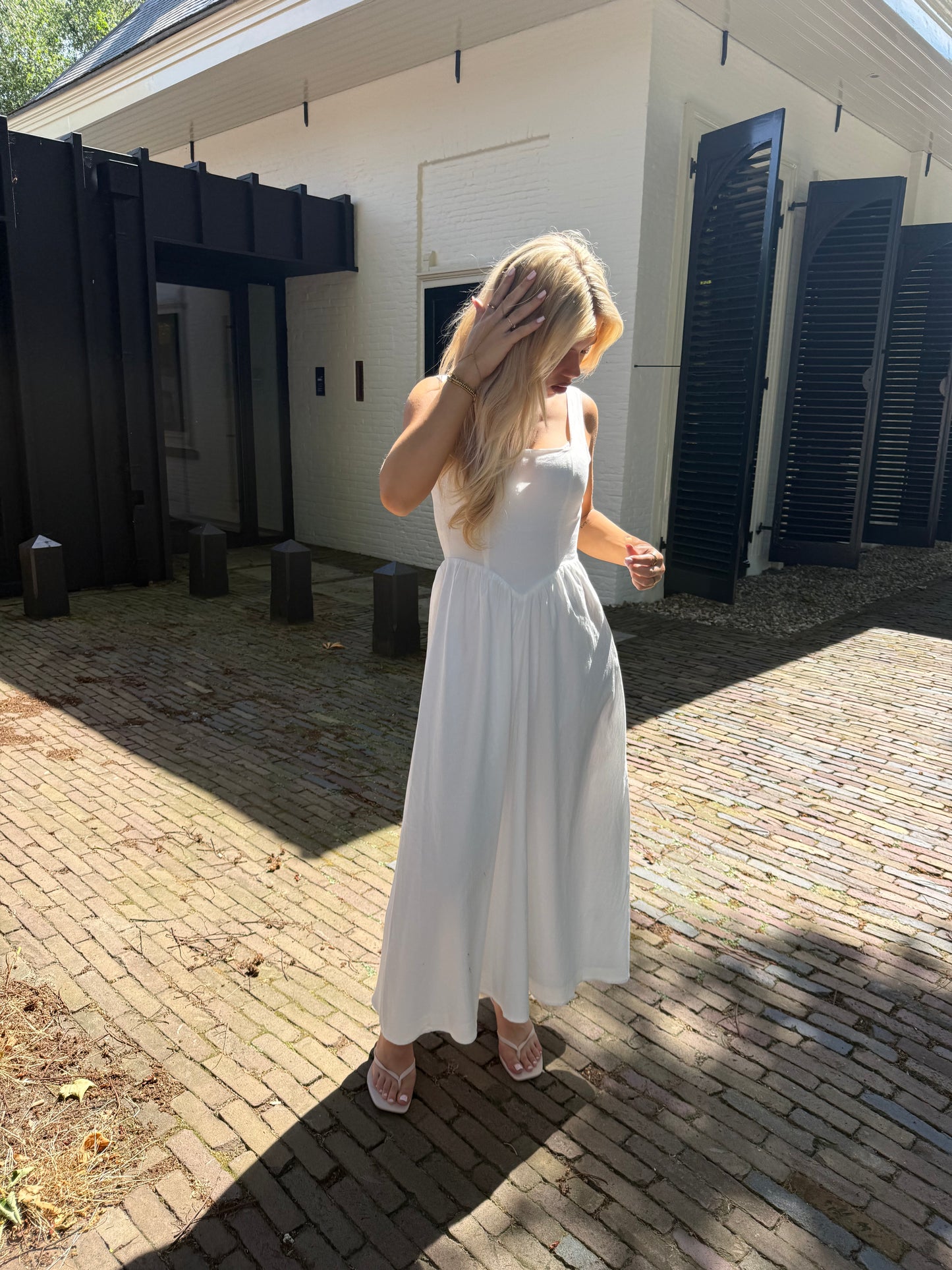 Cotton maxi dress white