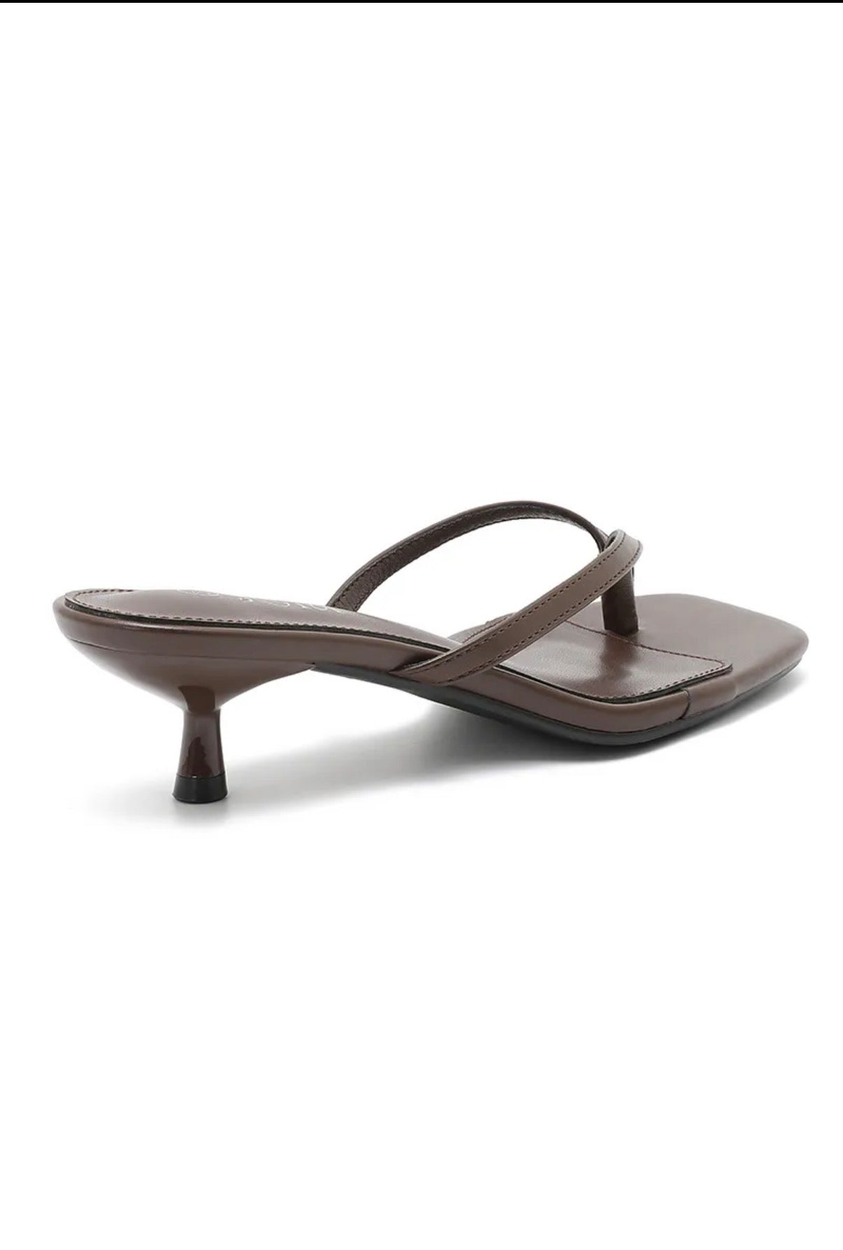 Square heeled flip-flops Dark Brown