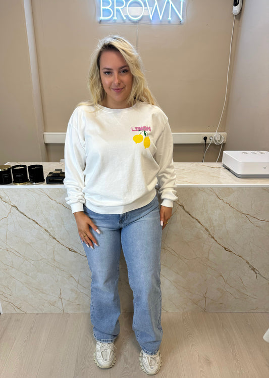 LEMON SWEATER - WHITE