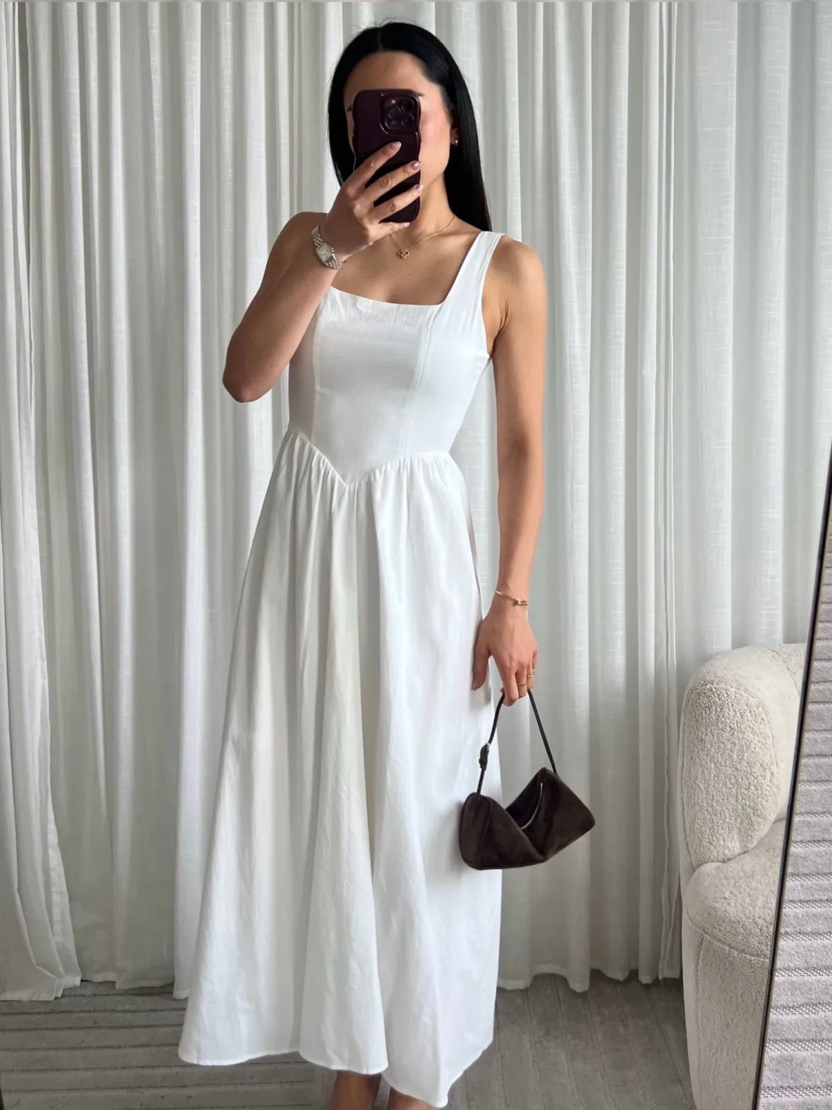 Cotton maxi dress white