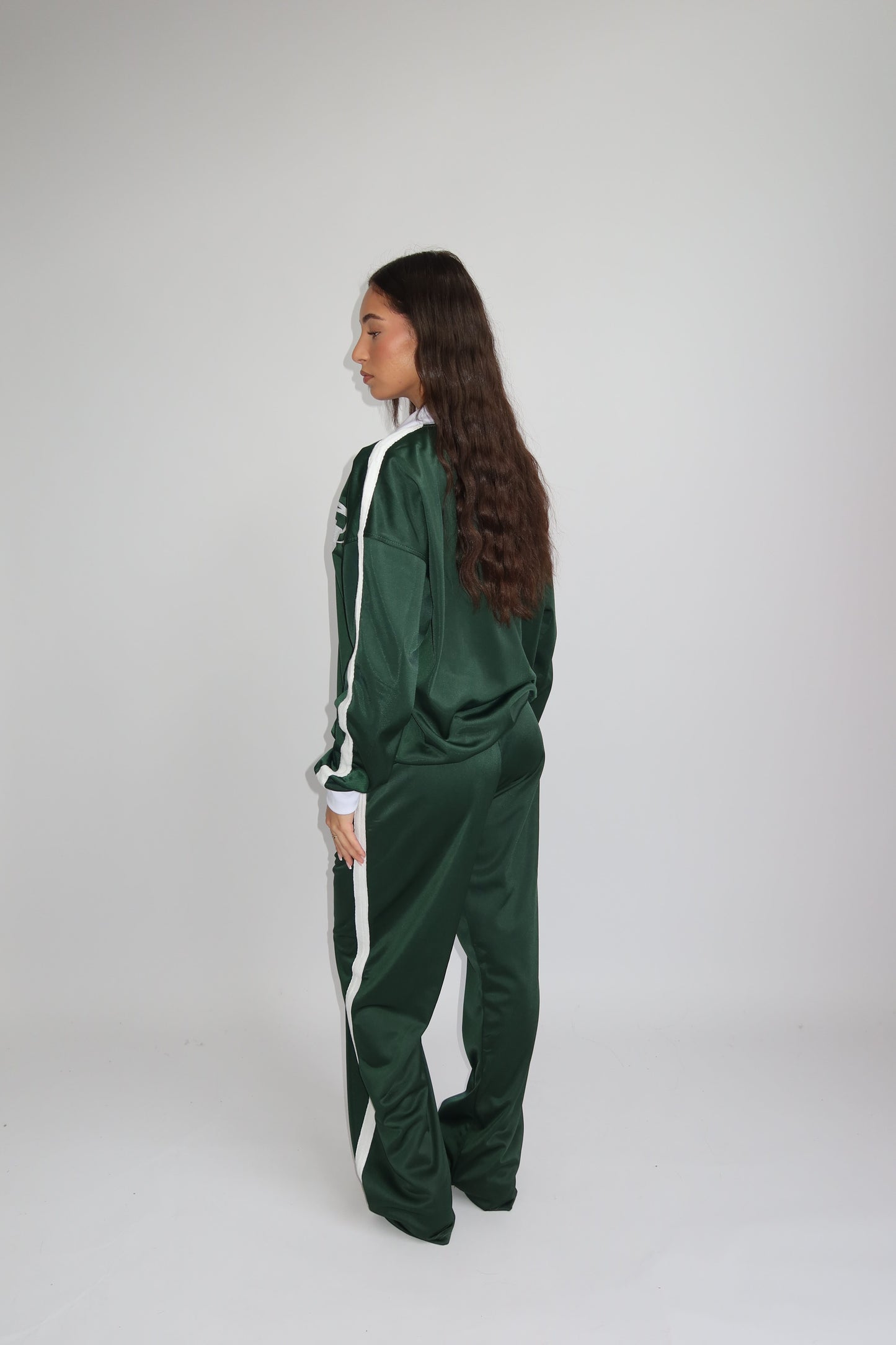 Priority striped tracksuit - green