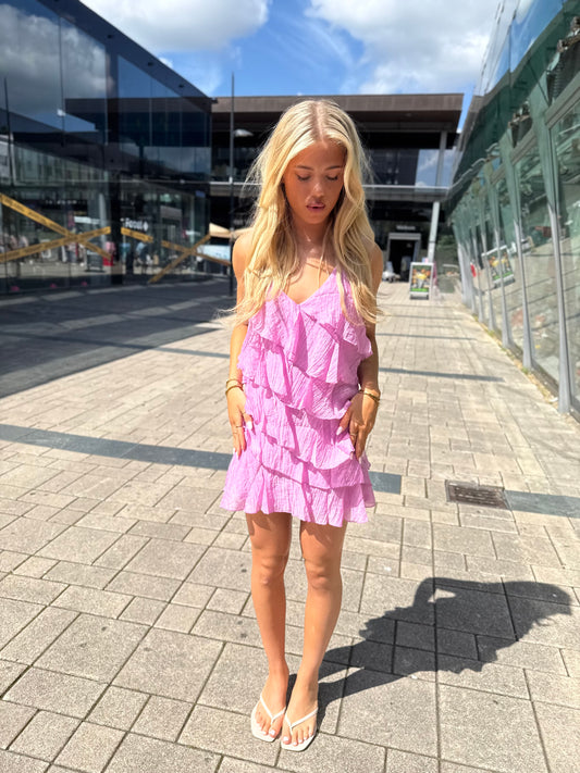 Ruffle dress pink