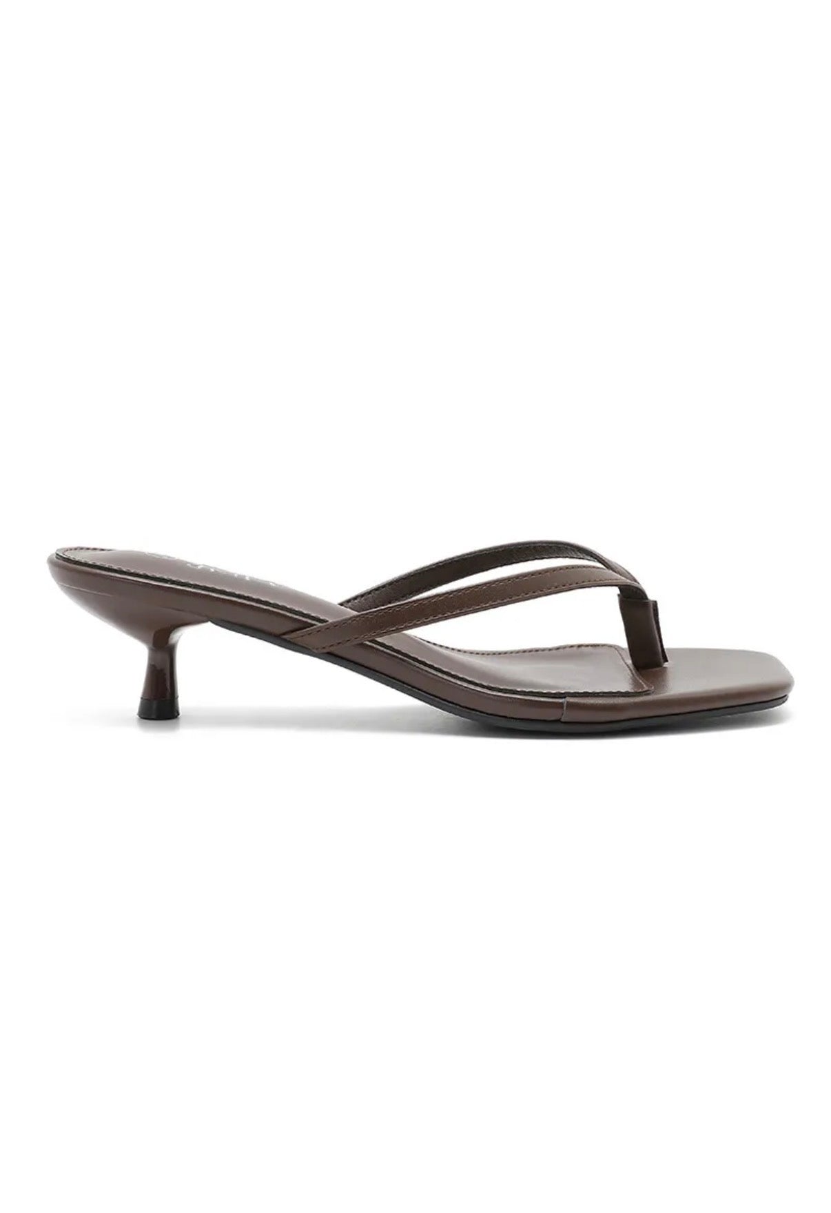 Square heeled flip-flops Dark Brown