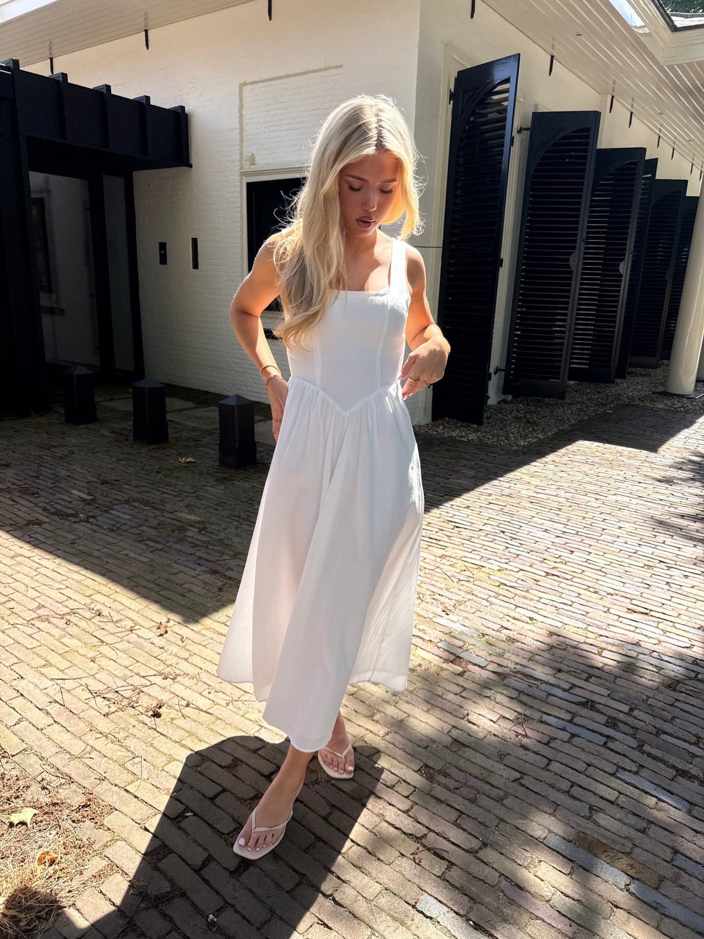 Cotton maxi dress white