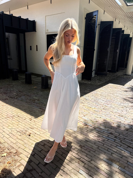 Cotton maxi dress white