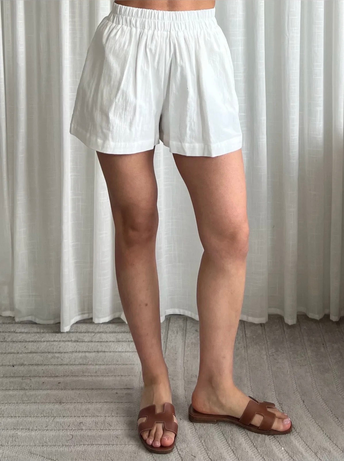 Cotton short White