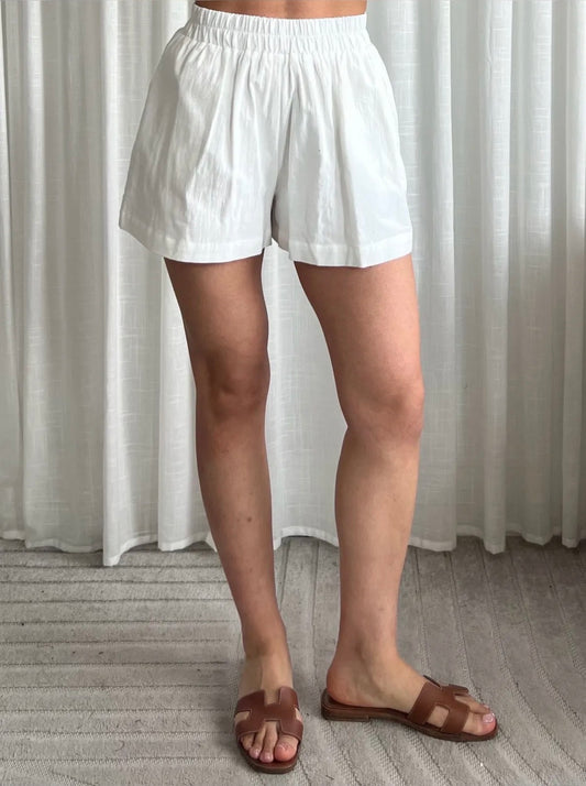 Cotton short White