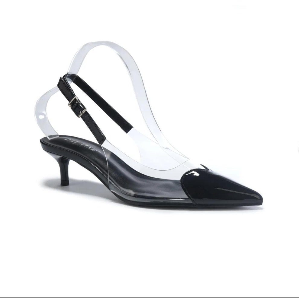 SLINGEBACK HEART HEELS - BLACK