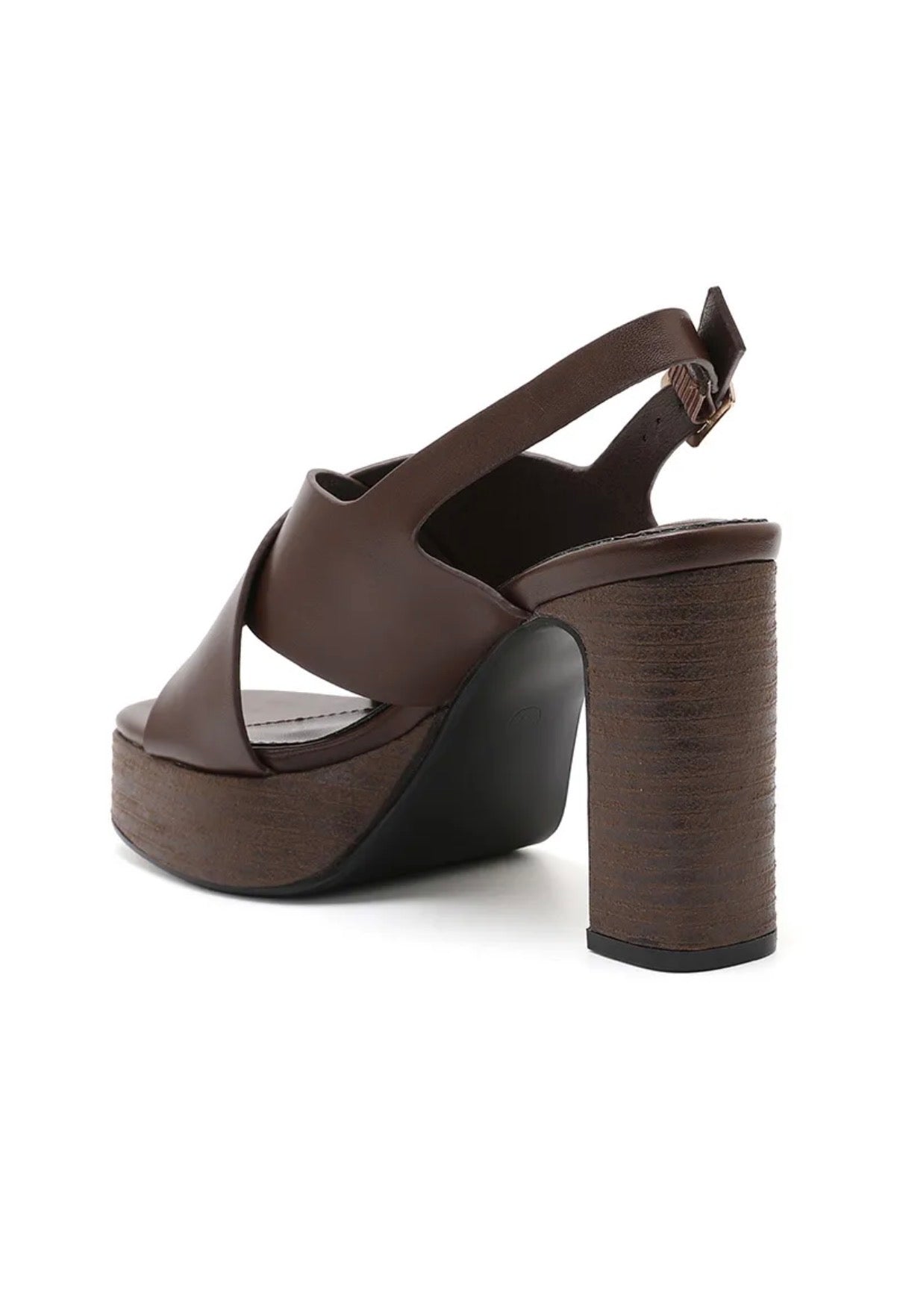 Heeled sandal brown