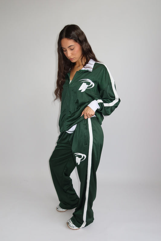 Priority striped tracksuit - green