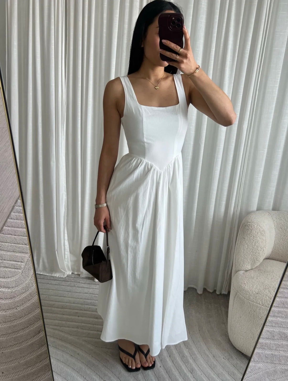 Cotton maxi dress white