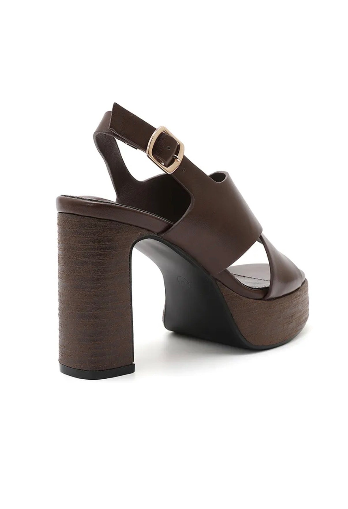 Heeled sandal brown