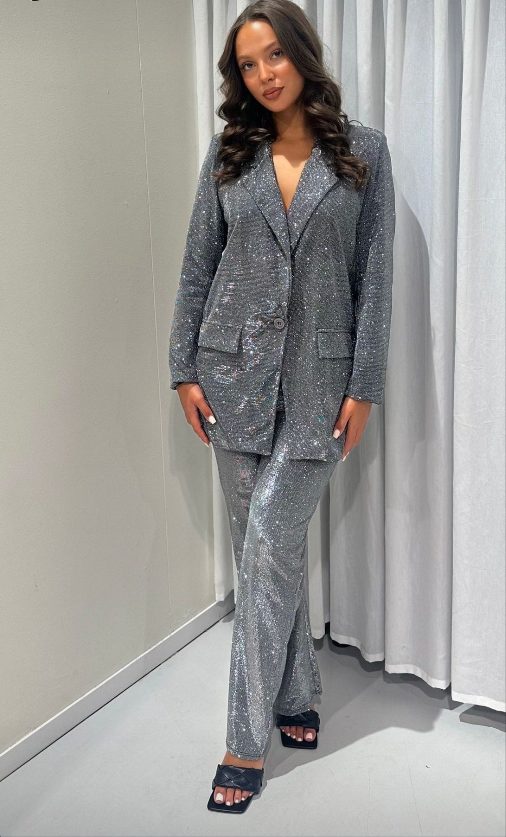 GLITTER PANTS - SILVER