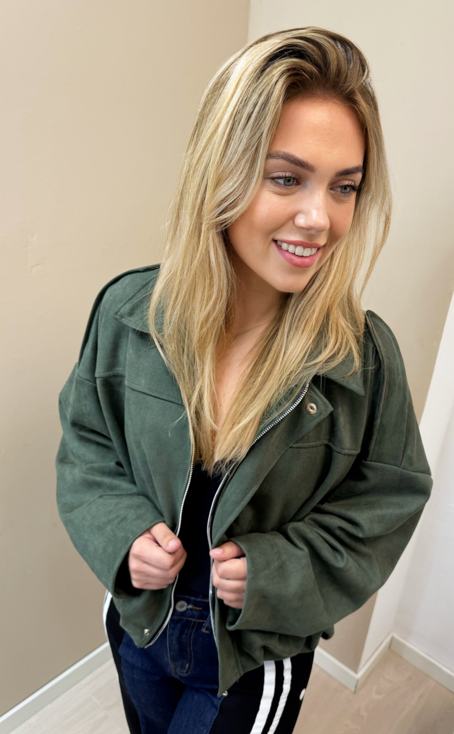 Suède jacket green