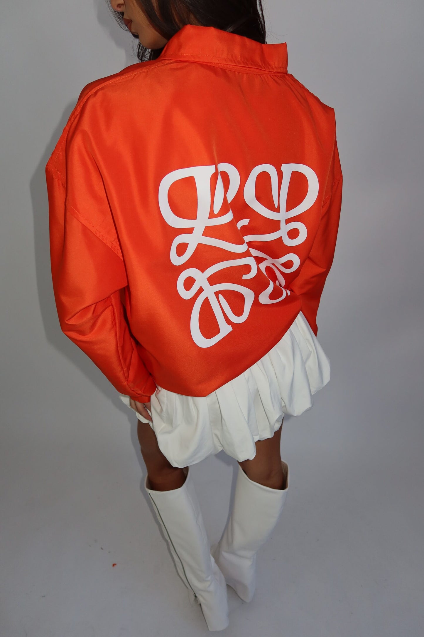 The monogram jacket orange