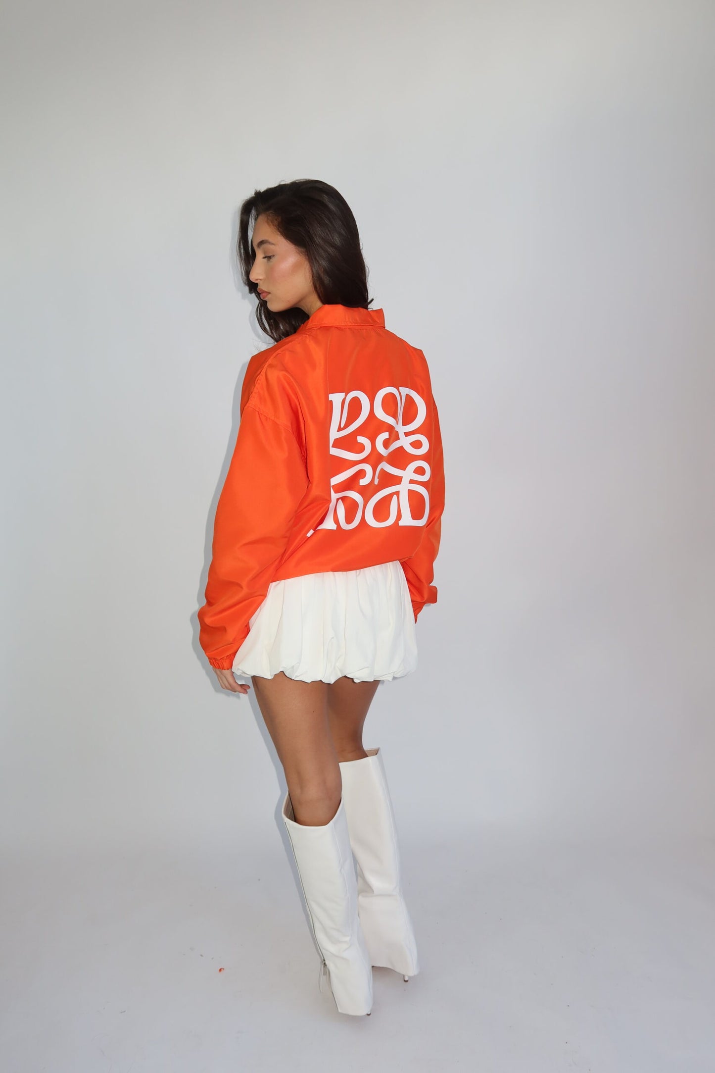 The monogram jacket orange